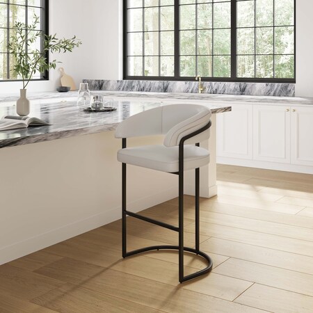 Manhattan Comfort Augusta Barstool in Light Grey BS021-LG